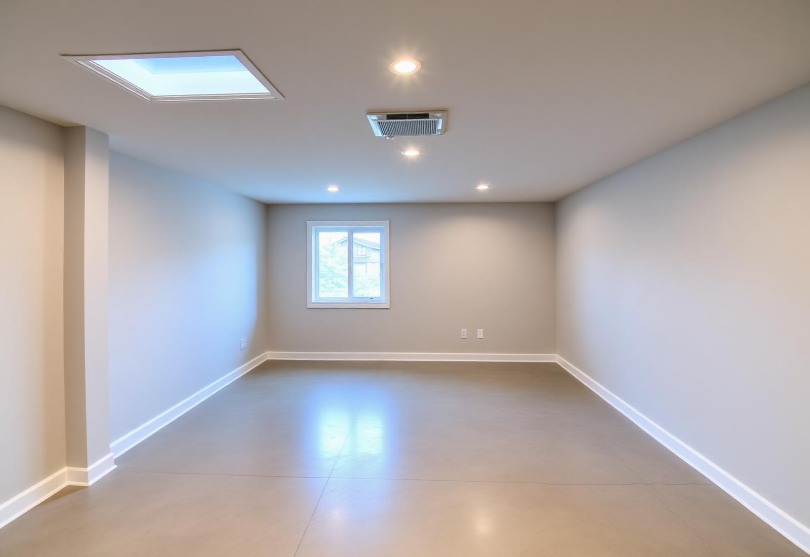Clean, dry finished basement in an Oakville home after professional waterproofing